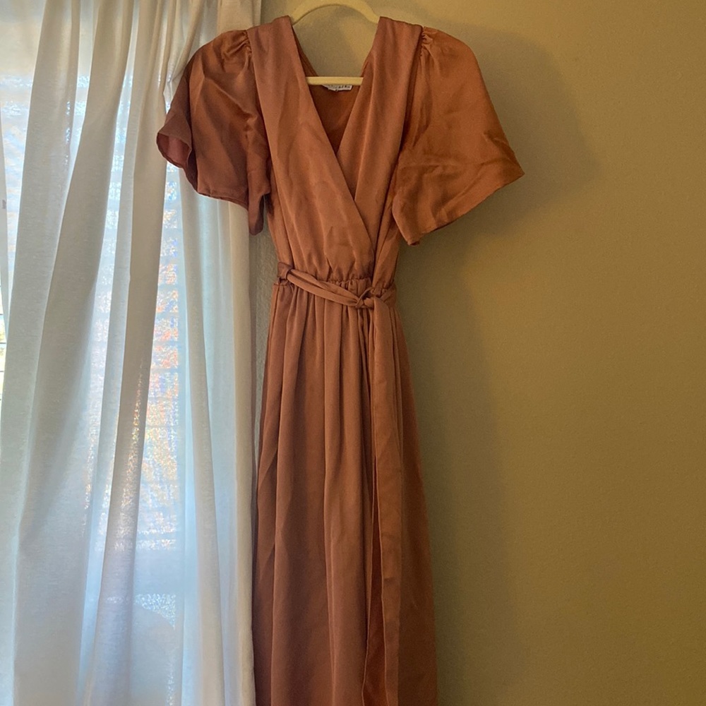 Baltic Born Sicily Satin Dress in Blush